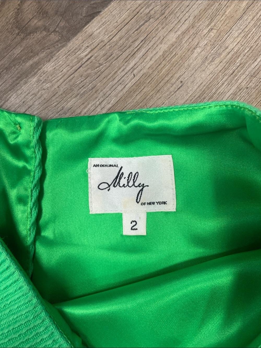 Milly of New York Neon Green Sleeveless Sheath Dress with Gold Chain Belt - Picture 2 of 5